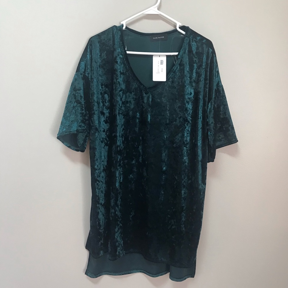 Emerald Green Crushed Velvet Tunic